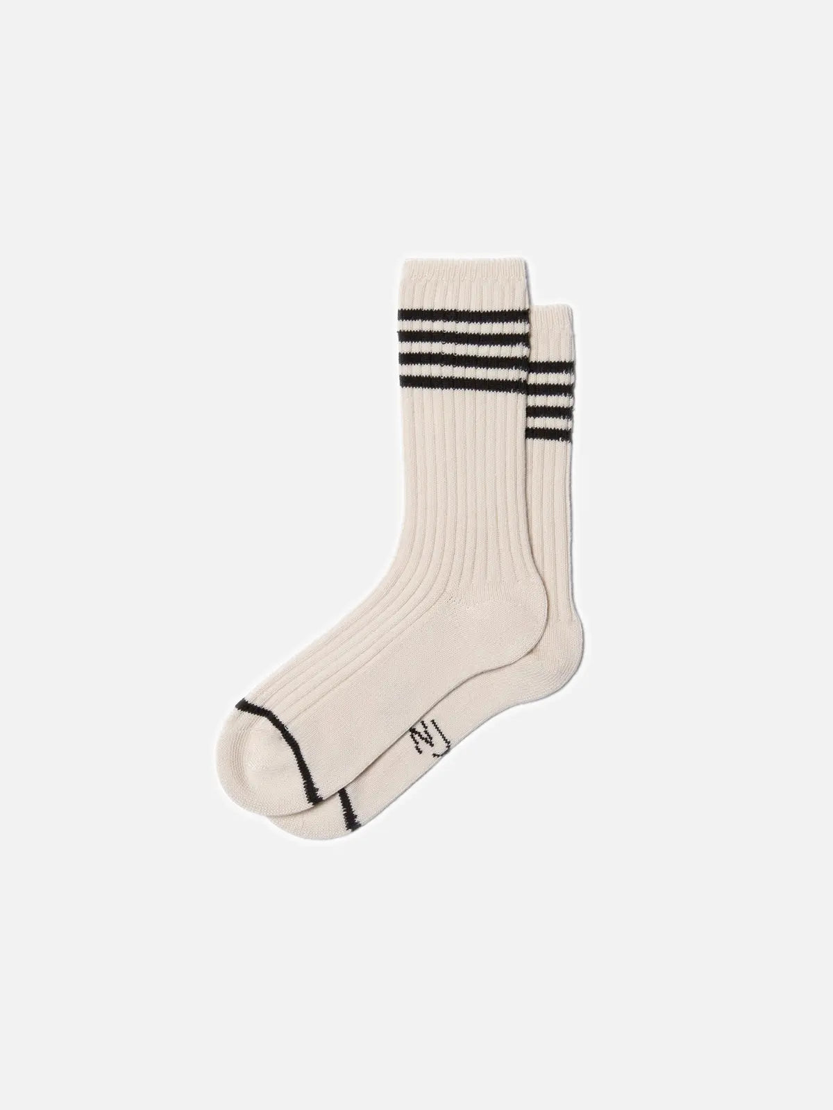 Women Tennis Socks Stripes Offwhite / Black