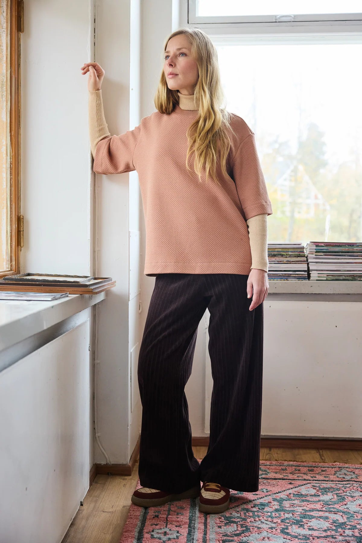 Velour Rib Pants - Dark Brown