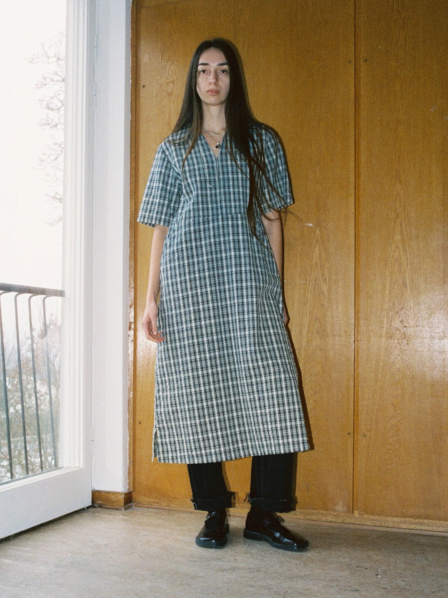Ronja Dress Indigo Seersucker Blue/Offwhite