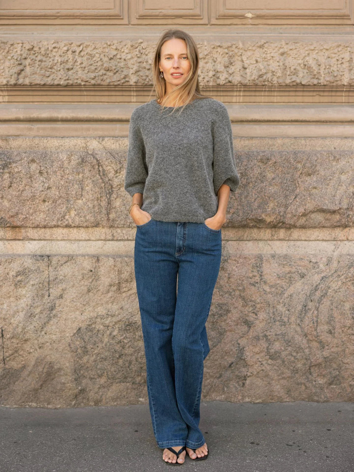 Alpaca Boxy T-Shirt Stormy