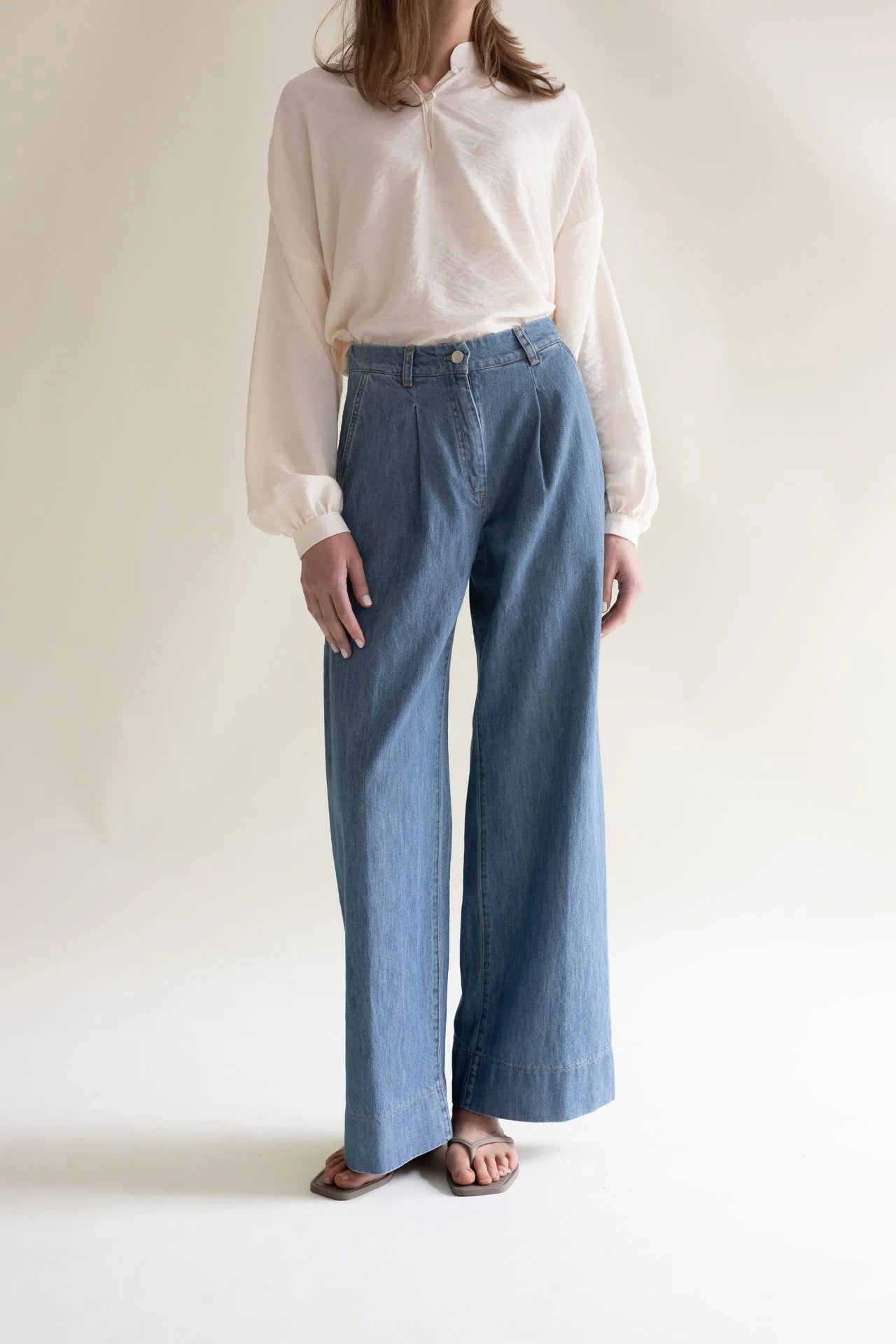 Alva Trousers Denim Sky Blue