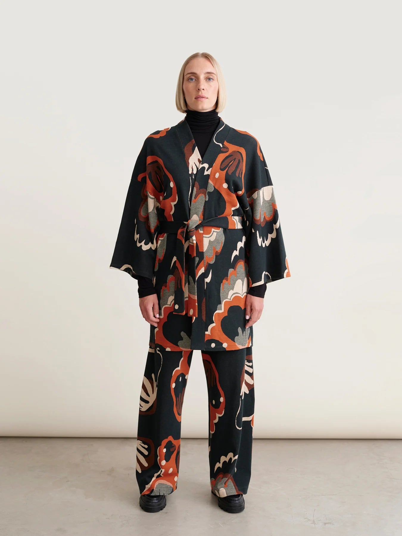 Seashell Jacquard Kimono Jacket