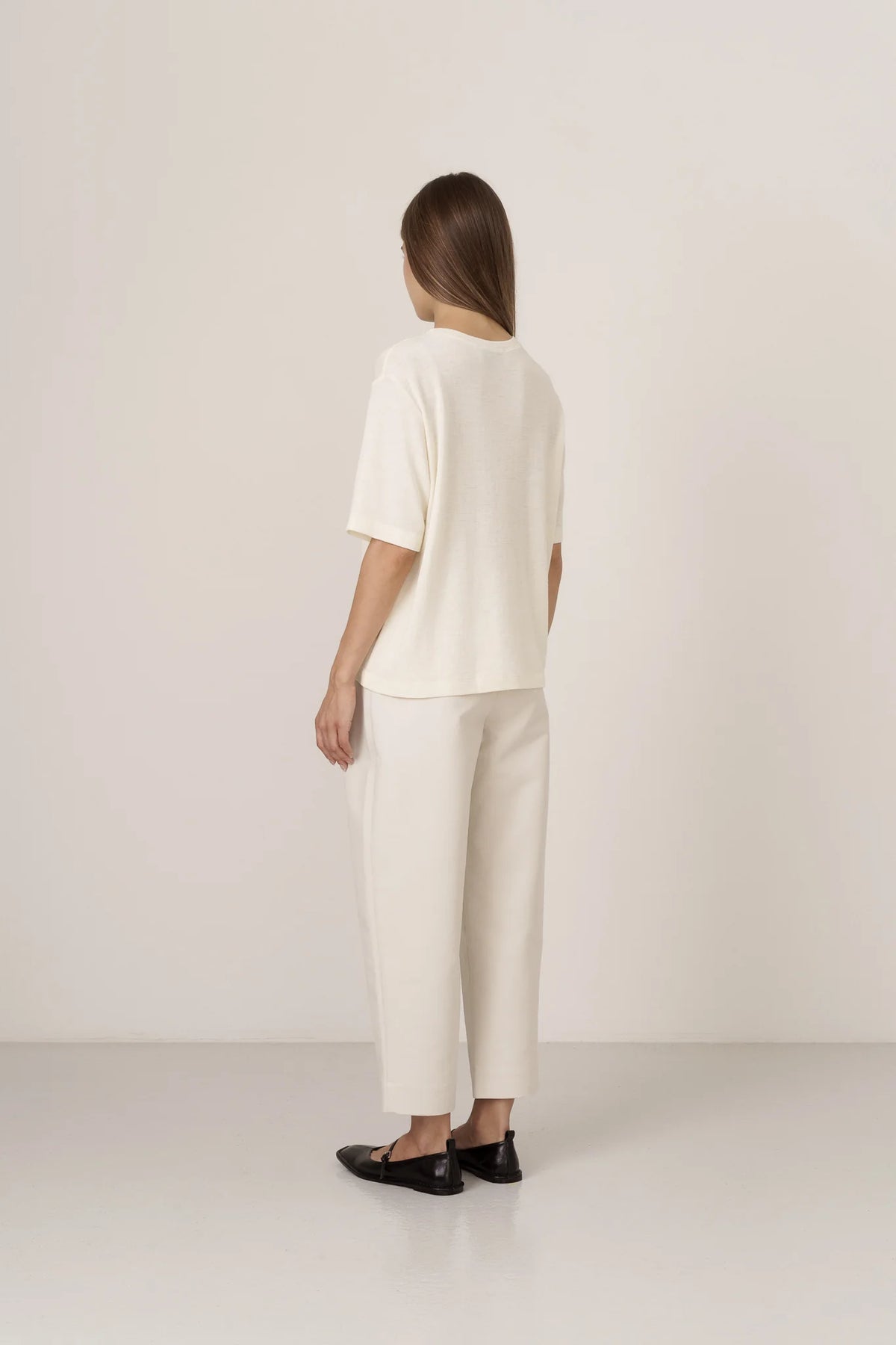 Merino Wool & Silk T-shirt - Natural White