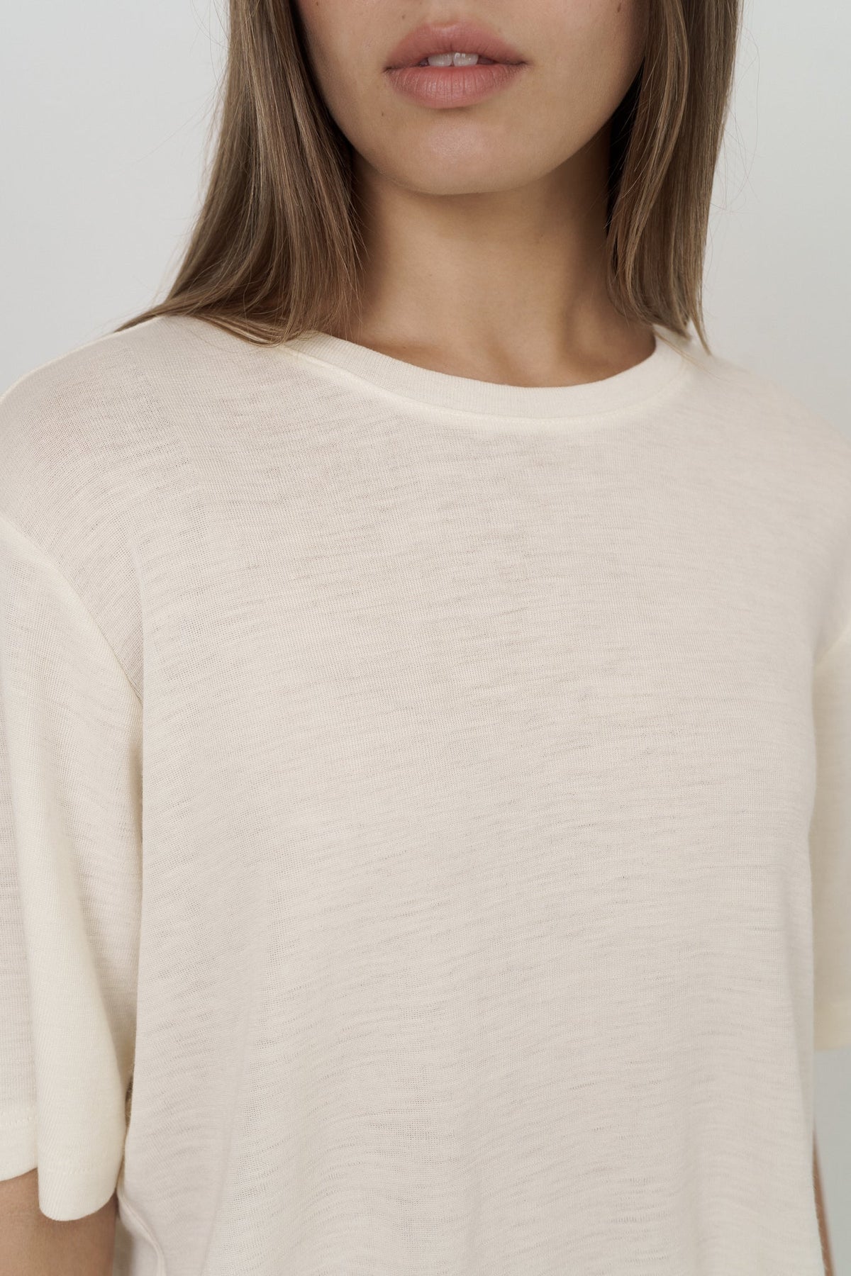 Merino Wool & Silk T-shirt - Natural White