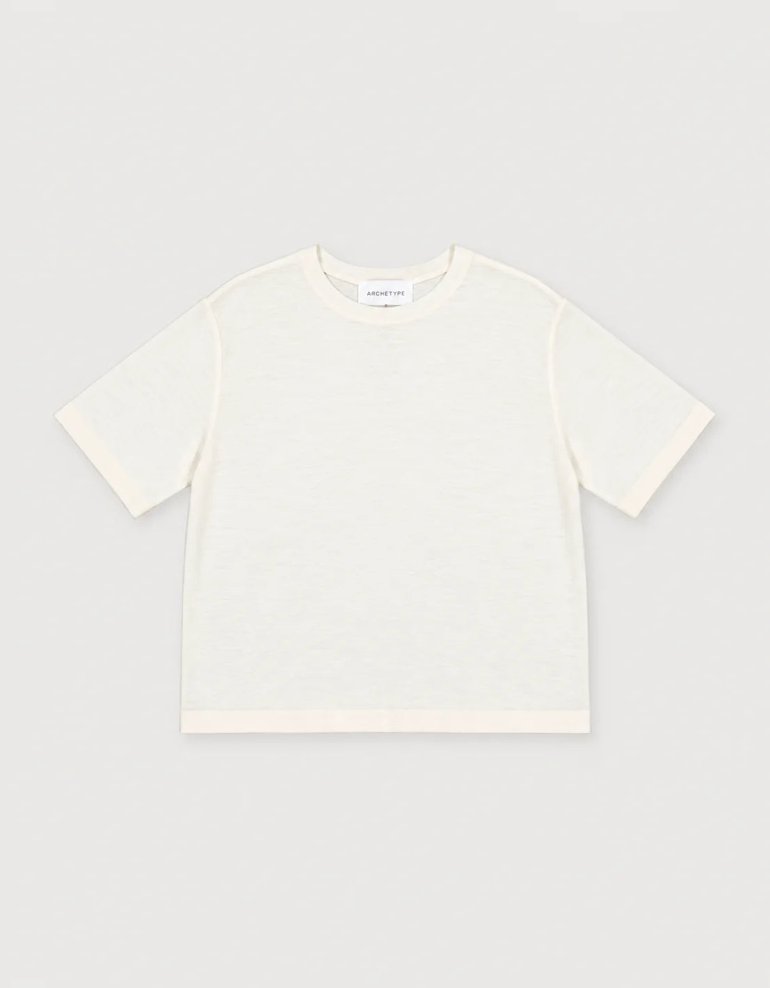 Merino Wool & Silk T-shirt - Natural White