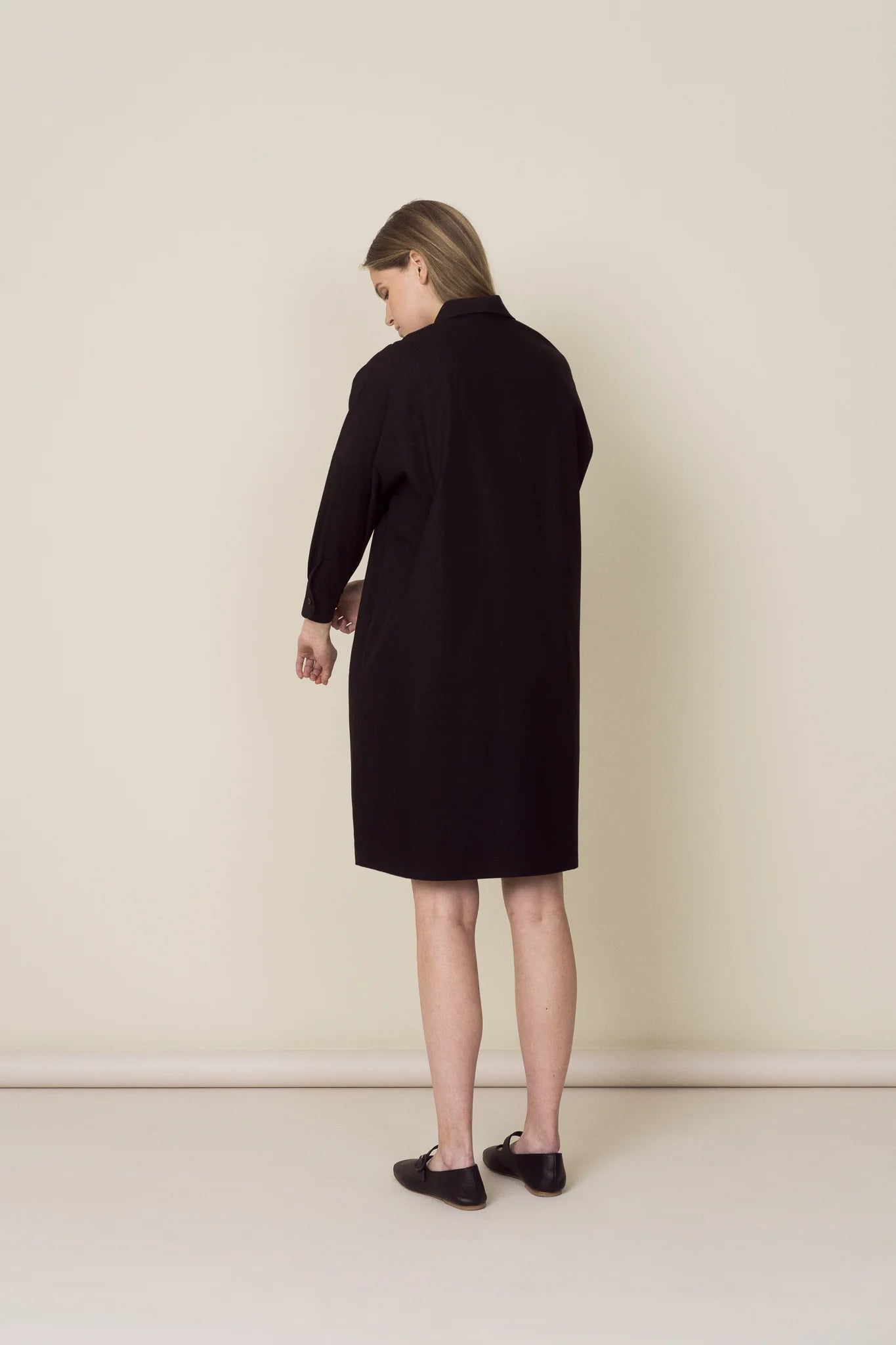 Relaxed Shirt Dress - Black