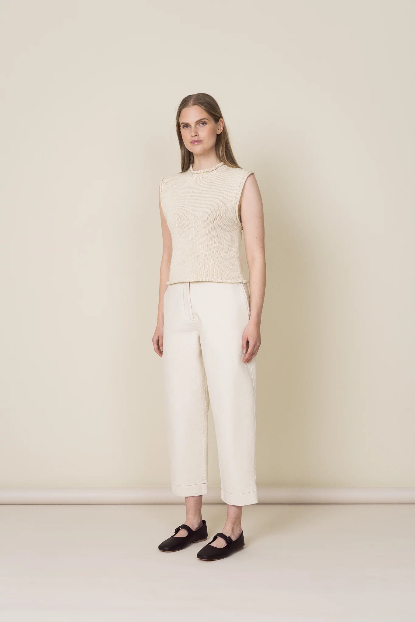 Recycled Cotton Canvas Barrel Leg Trousers