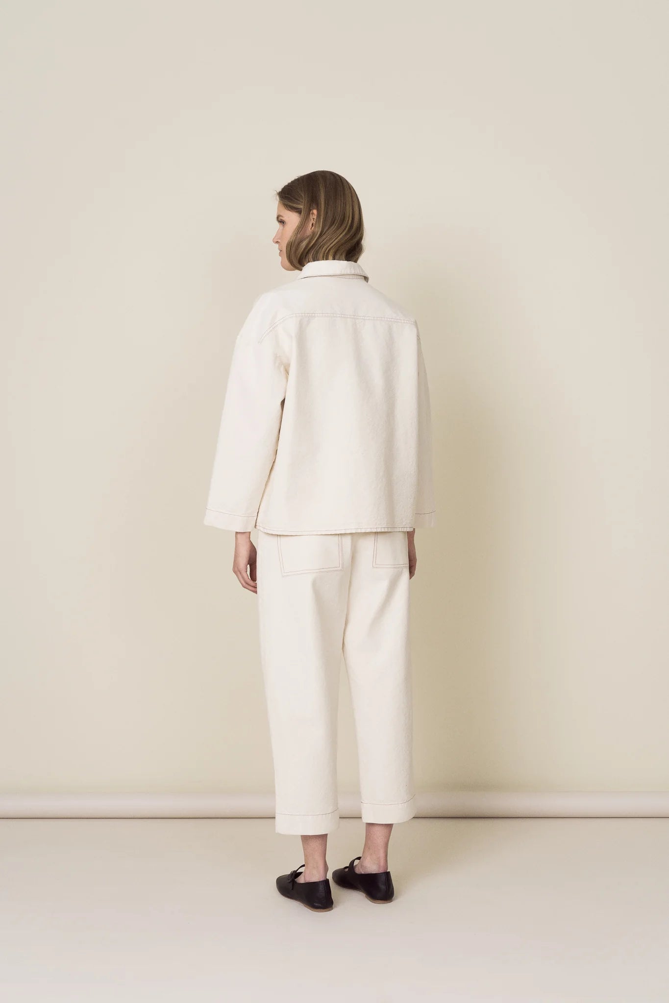 Recycled Cotton Canvas Barrel Leg Trousers