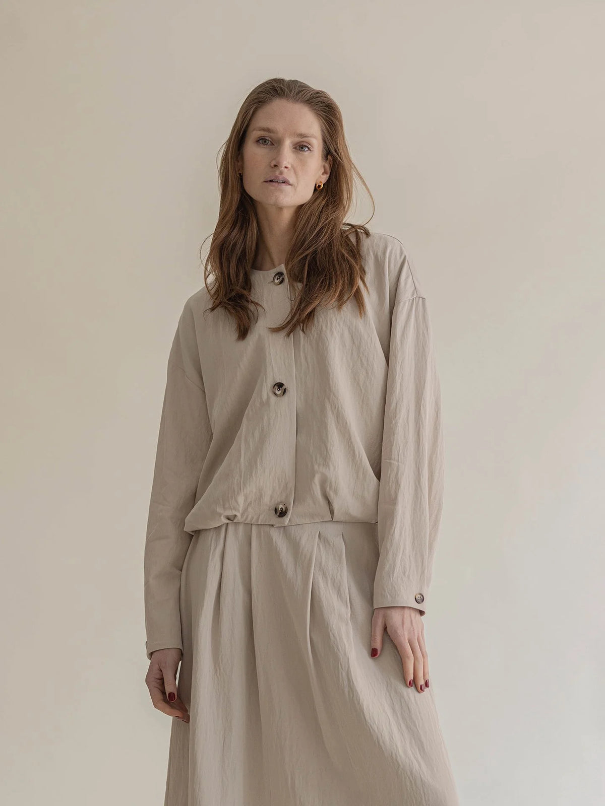 Bomber Shirt Beige