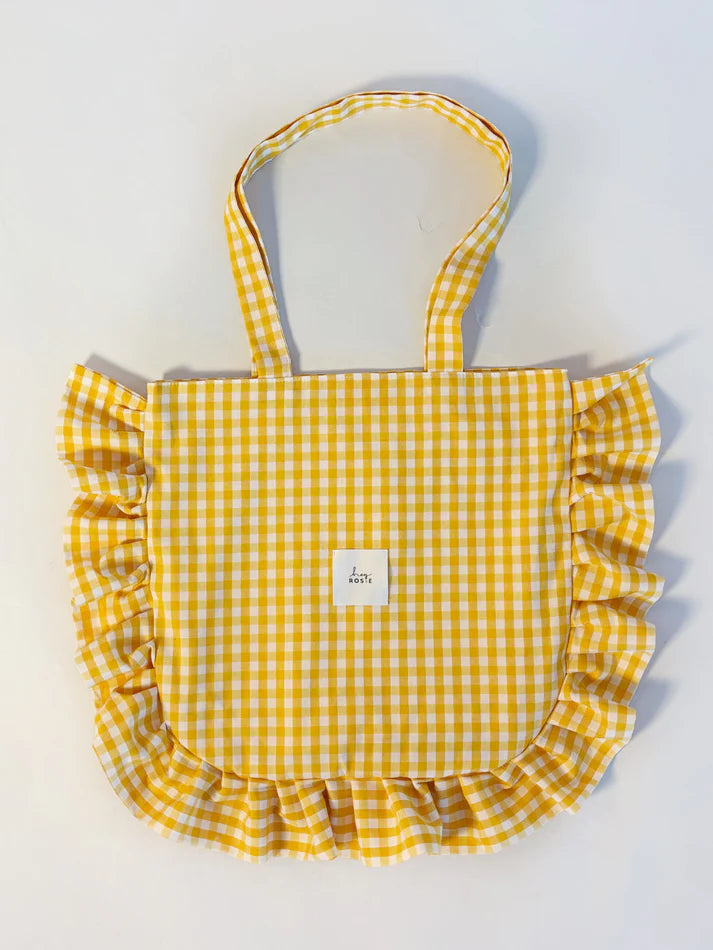 Checked Ruffle Bag - Lemon Lift
