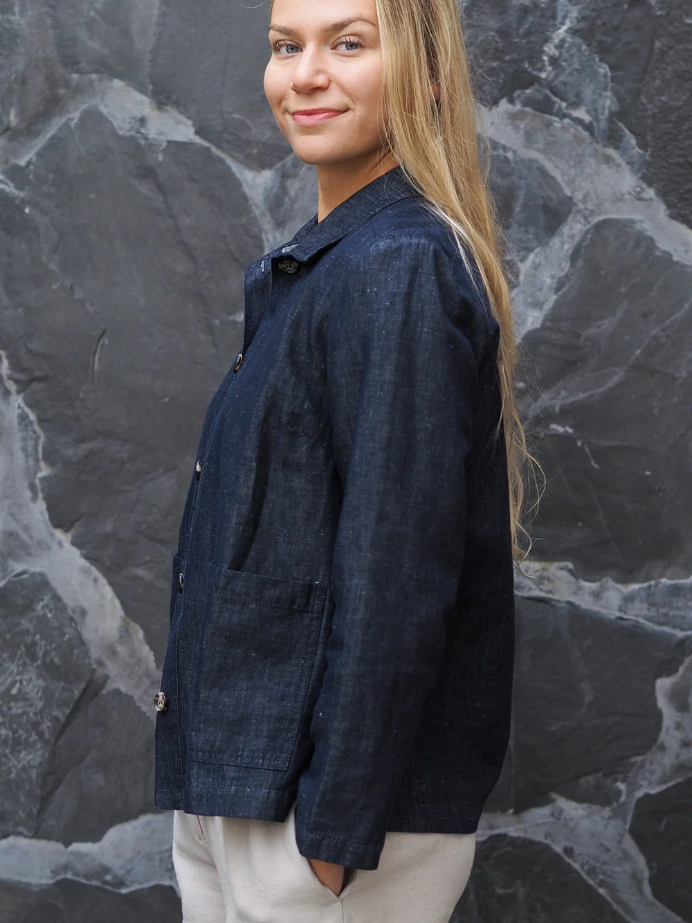 HETA Pellavajakku - Tumma denim