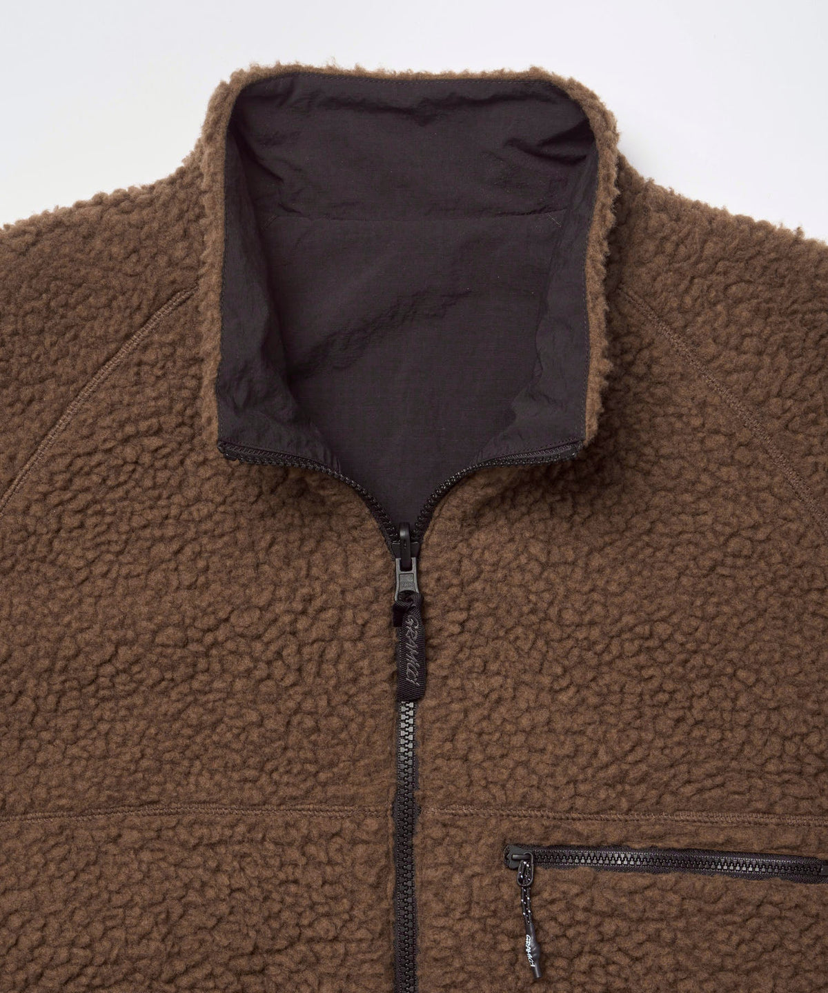 Reversible Sherpa Jacket Dark Brown/Black