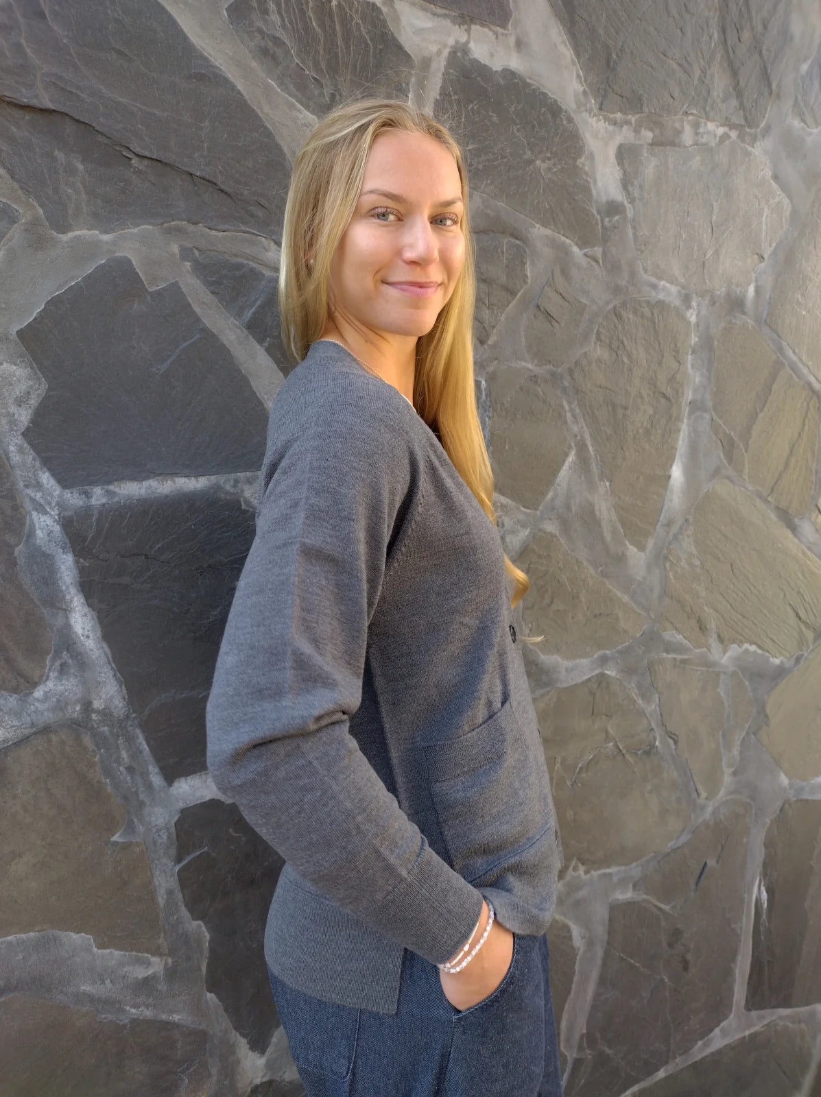 HERMIONE Merinovillatakki - Harmaa