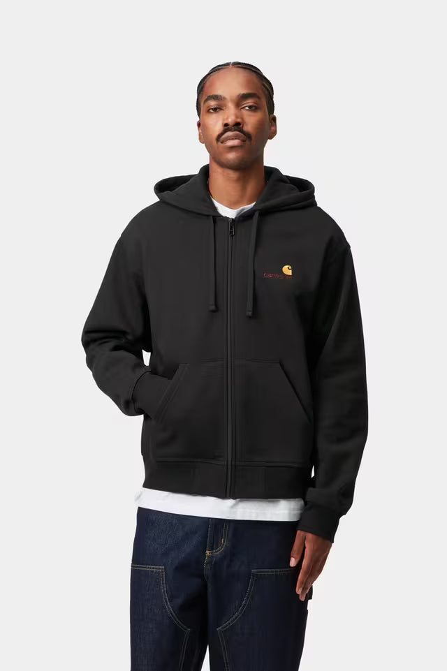 Hooded American Script Jacket - Black