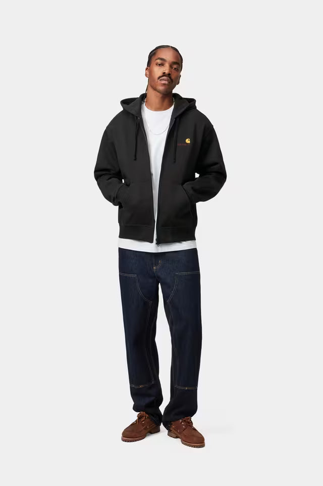 Hooded American Script Jacket - Black
