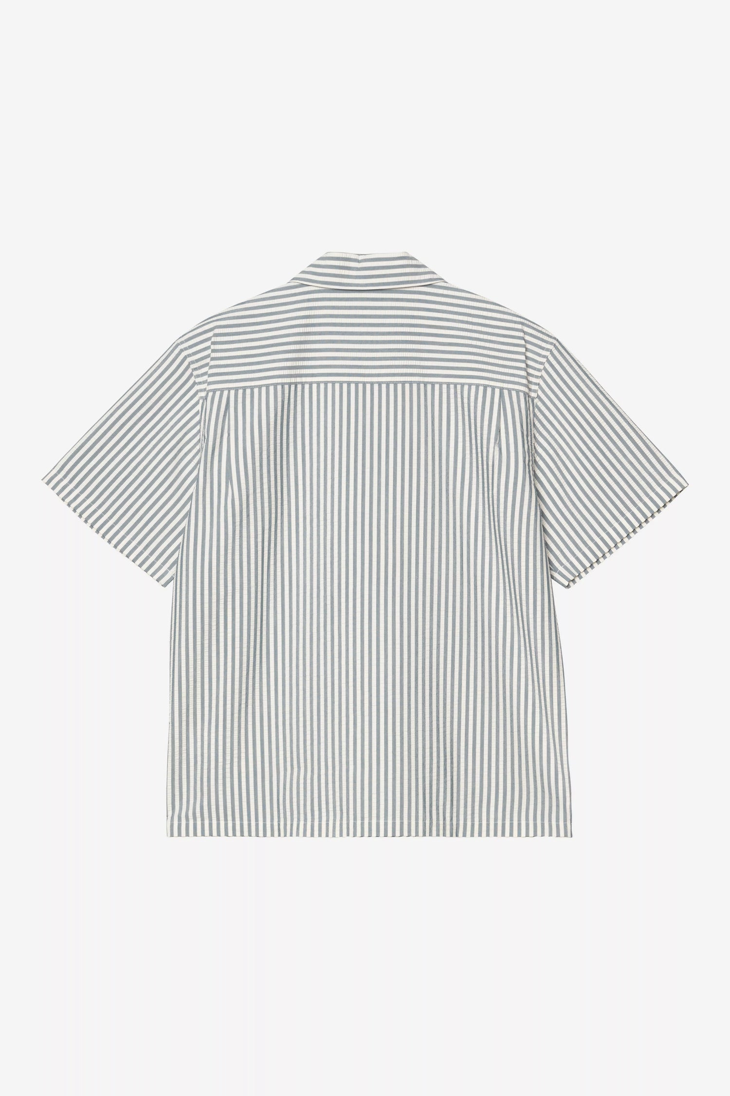 S/S Leavel Shirt - Leavel stripe, Blue River / Wax