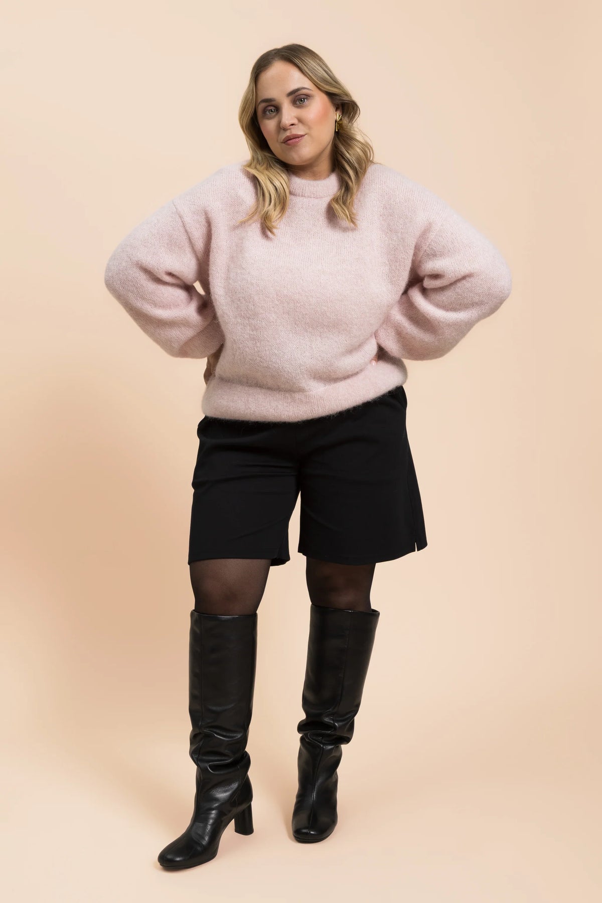 Alpaca Mohair Jumper - Powder Rose