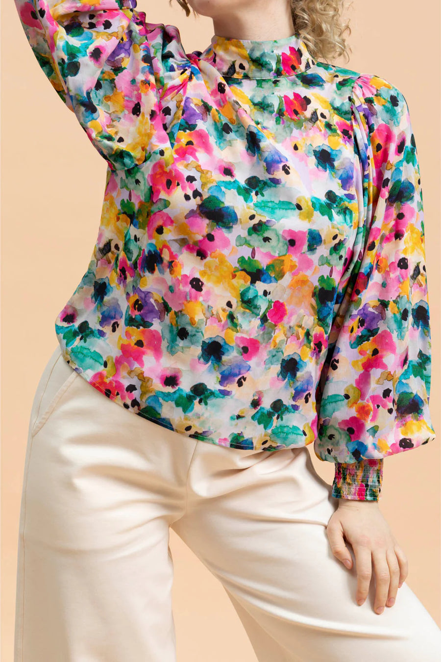 Puff Blouse - Aquarelle Bloom