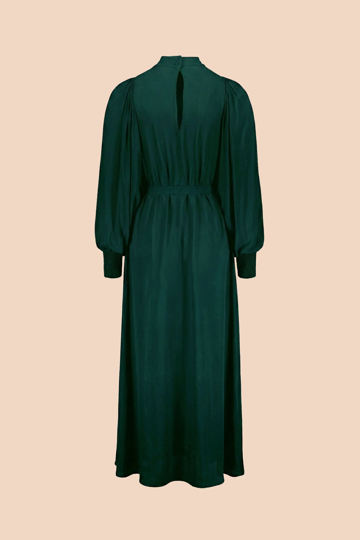 Puff Longline Dress - Dark Green