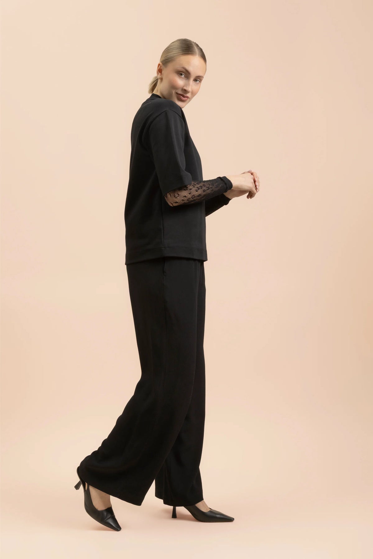 Crepe Trousers - Black