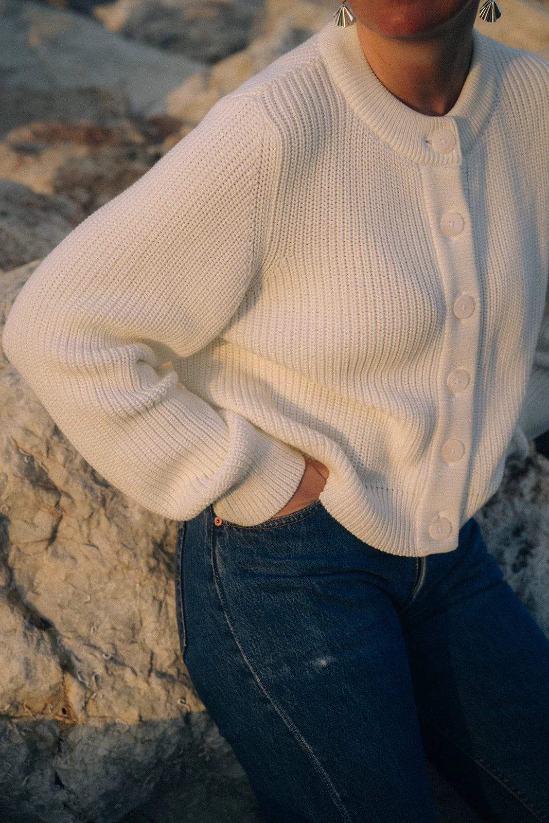 O-neck Cardigan - Offwhite