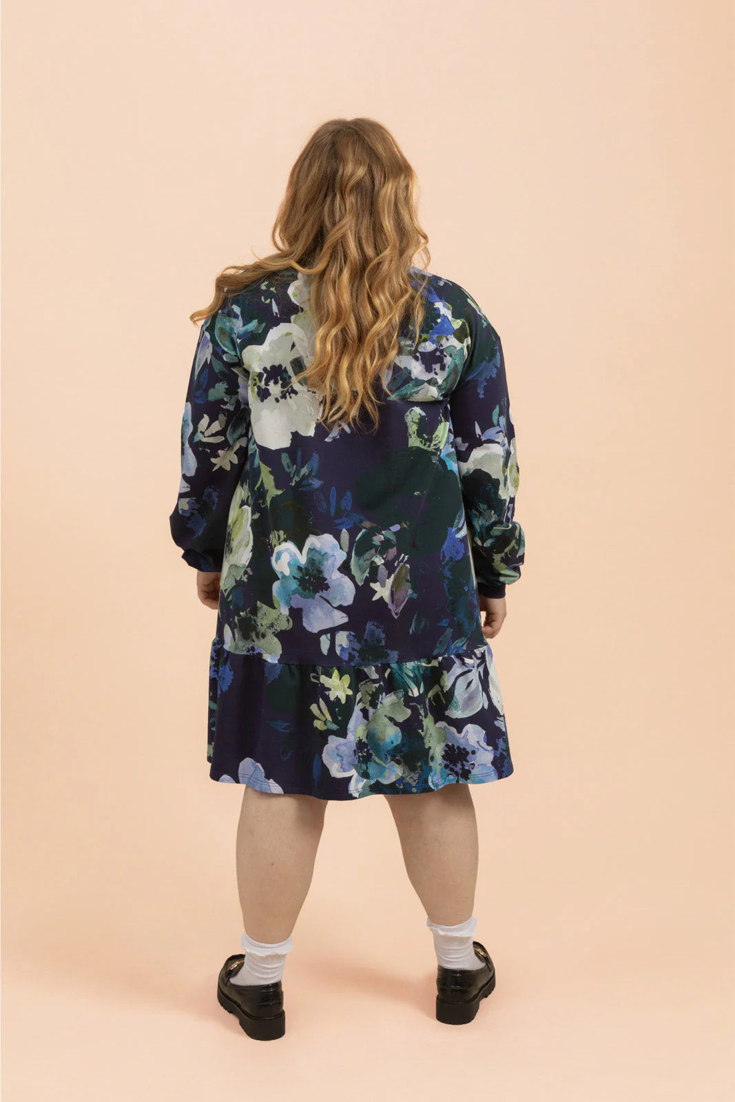 Ruffle Sweatshirt Dress - Blue Anemone