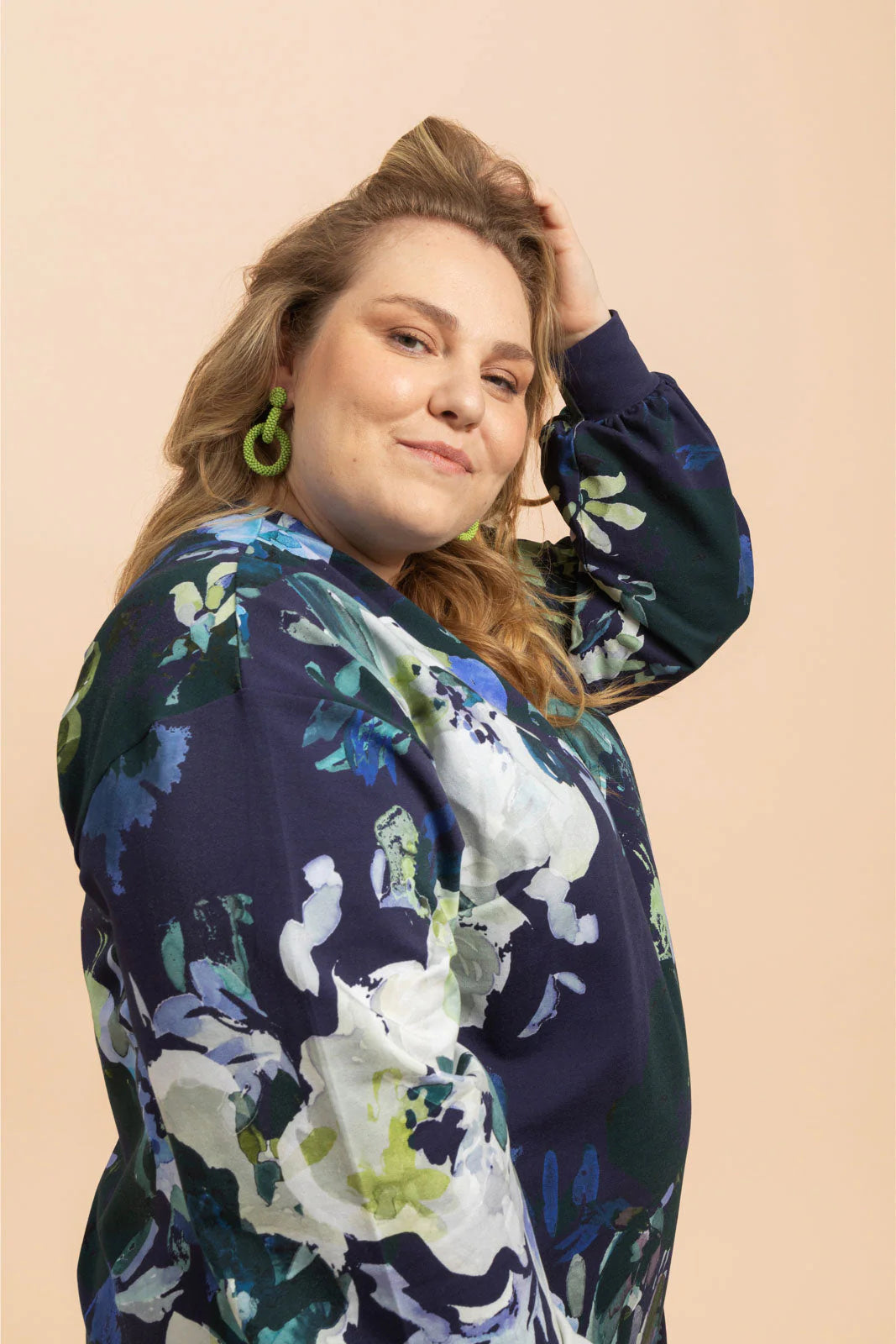 Ruffle Sweatshirt Dress - Blue Anemone