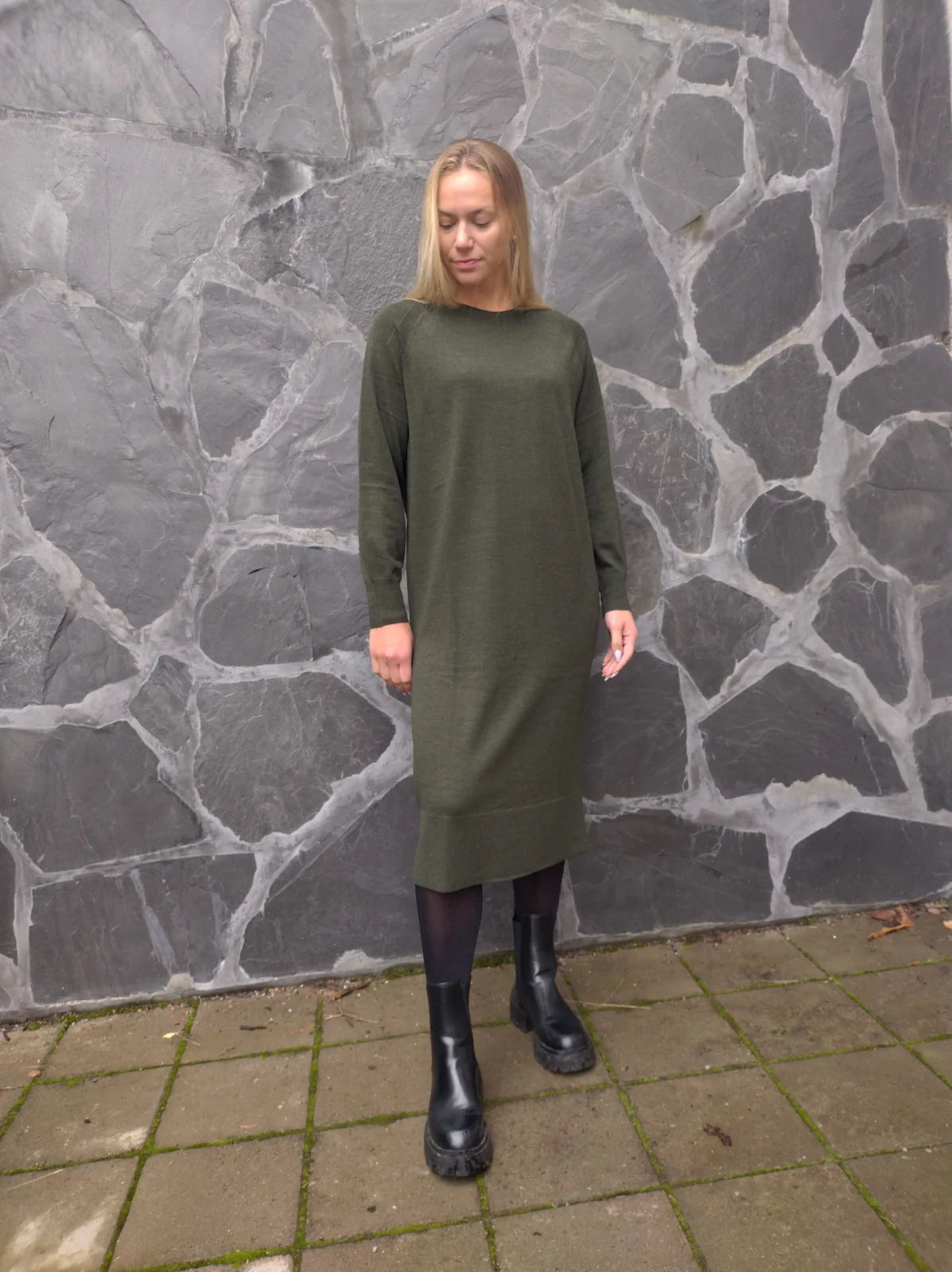 LINNEA Merinovillamekko - Metsänvihreä