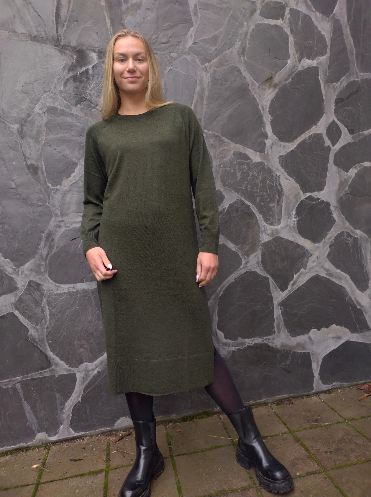 LINNEA Merinovillamekko - Metsänvihreä