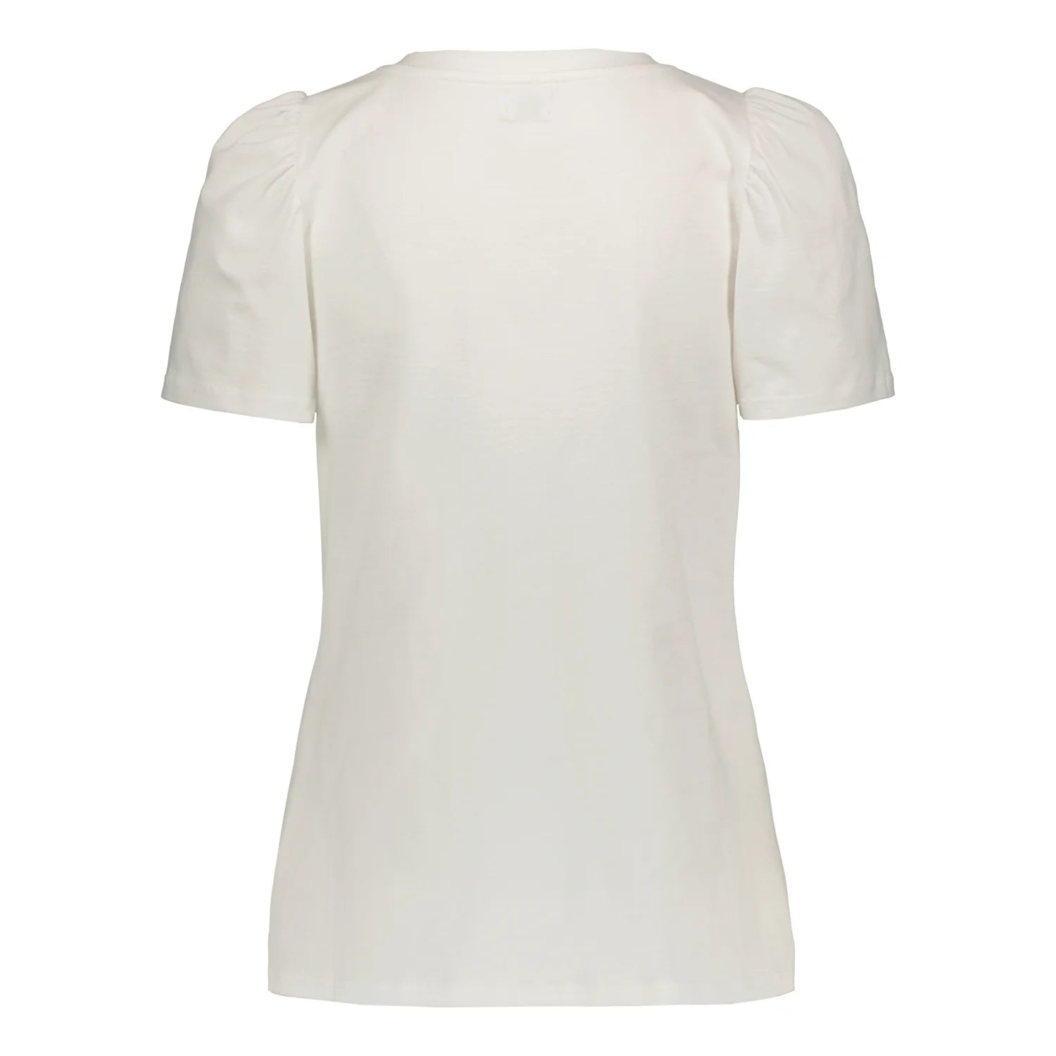 T-Shirt Puff Shoulder White Cotton