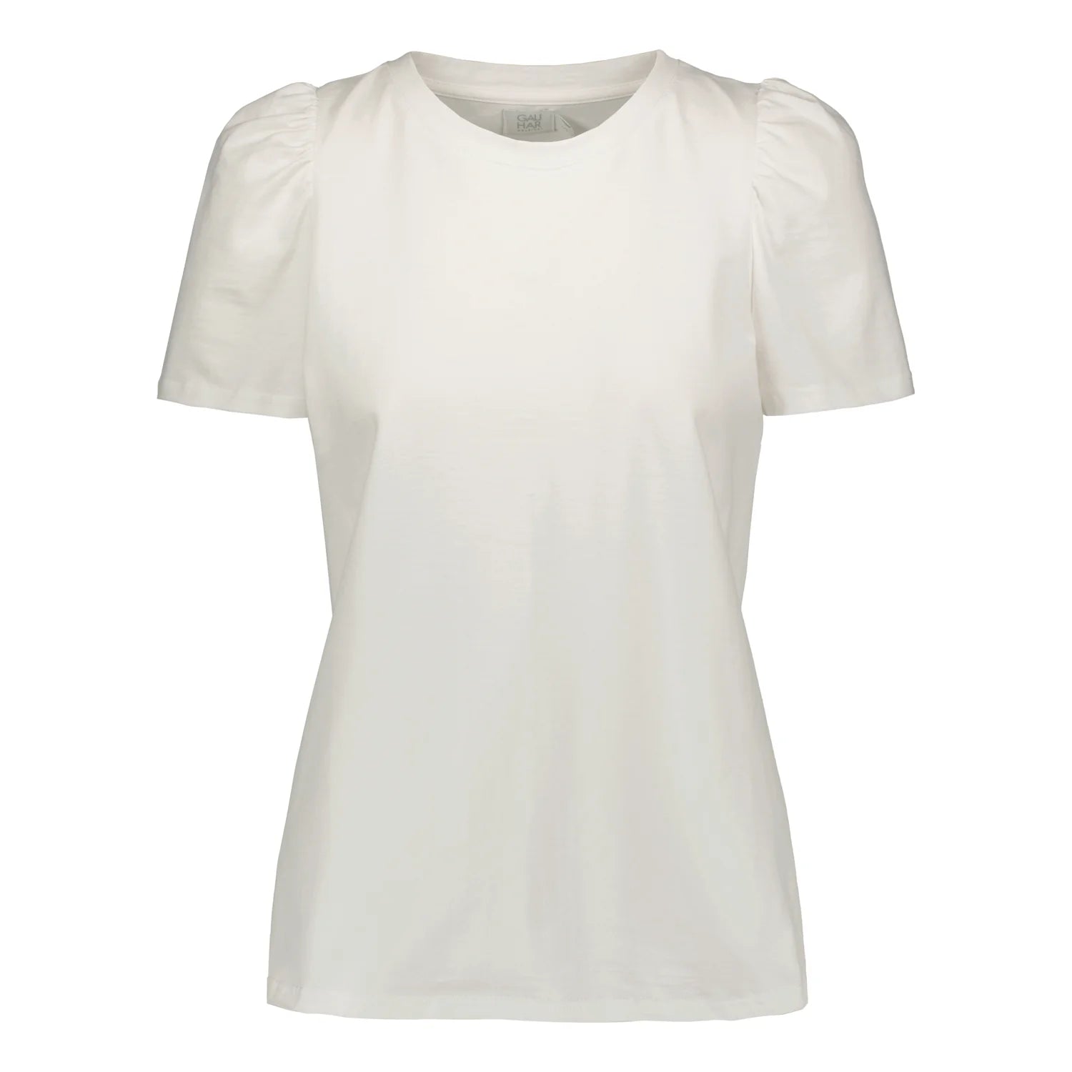 T-Shirt Puff Shoulder White Cotton