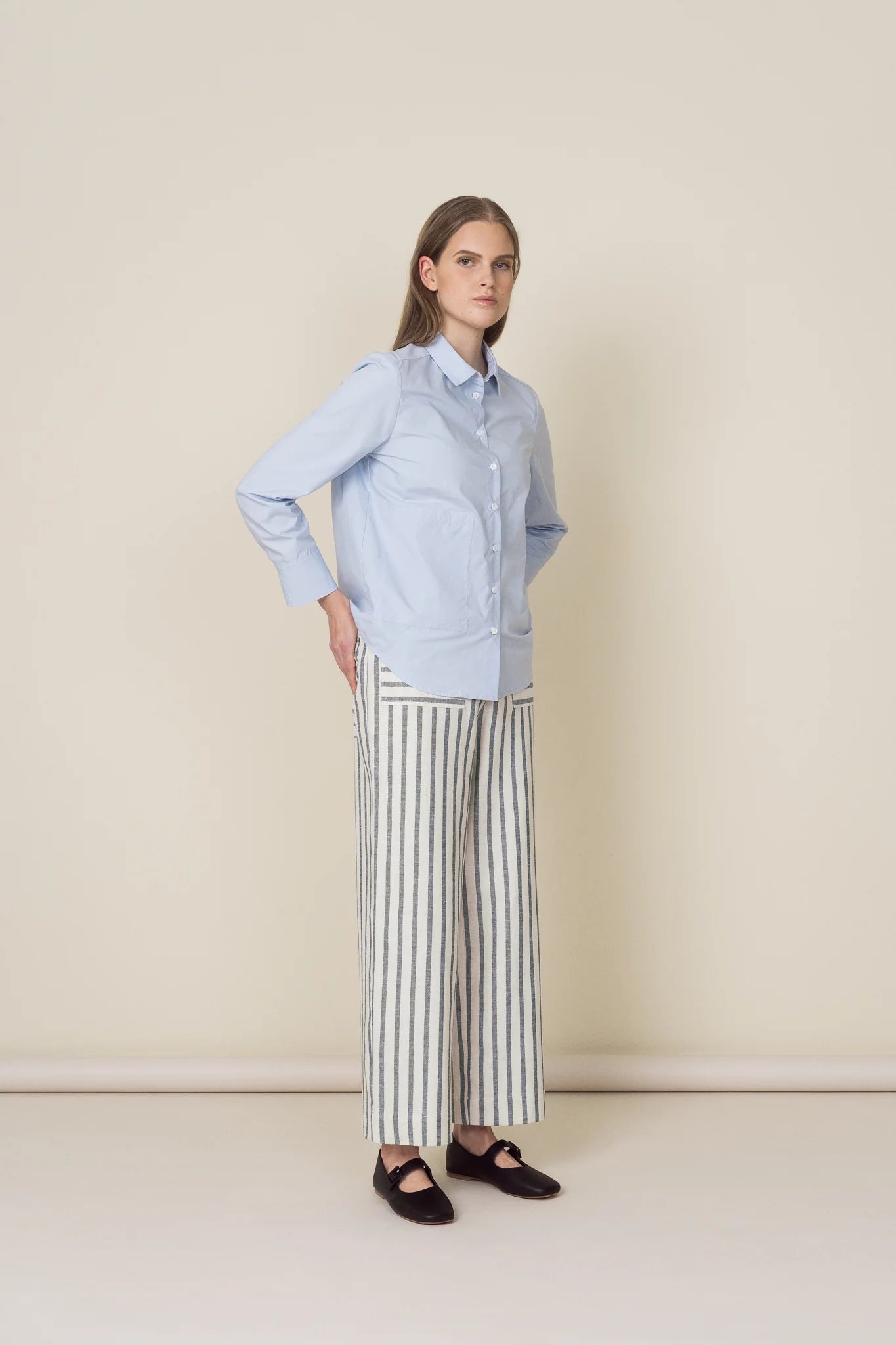Striped Twill Trousers