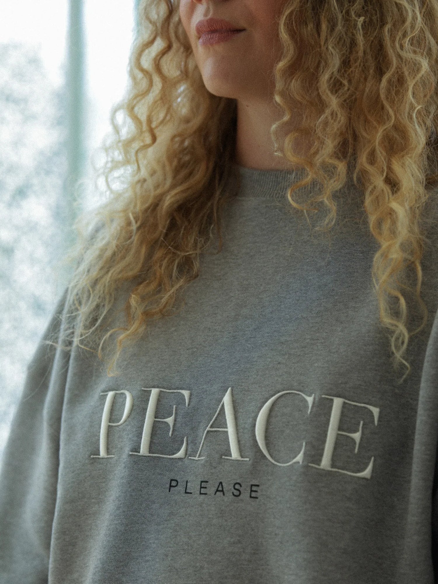 Grace Sweatshirt 'Peace Please' - Grey Melange