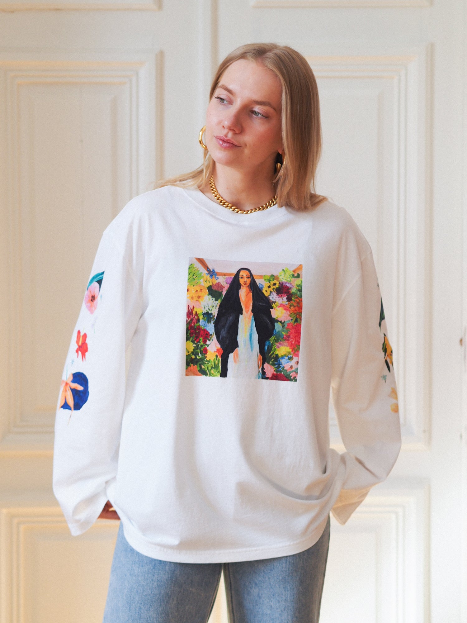 Uhana x Laura Annala Long Sleeve T-shirt - White