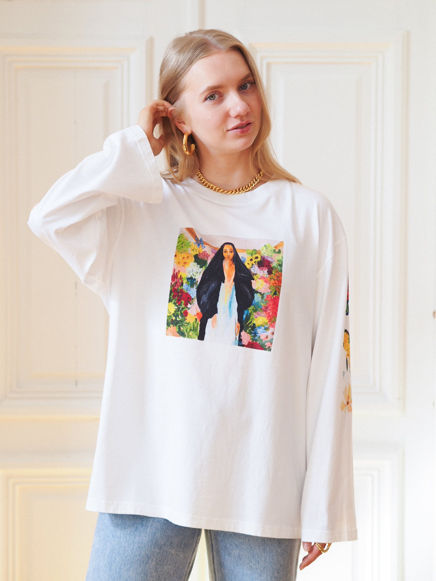 Uhana x Laura Annala Long Sleeve T-shirt - White