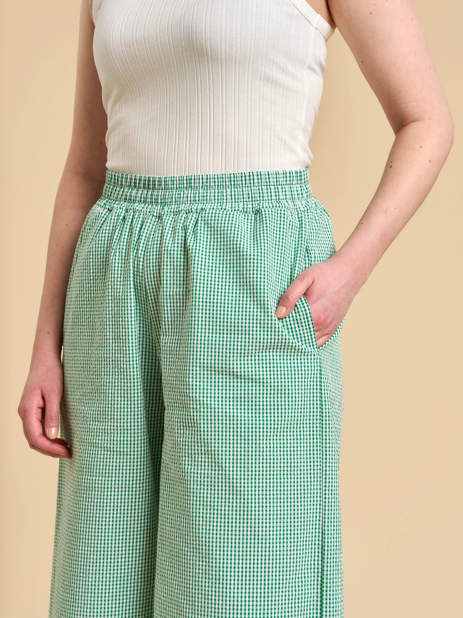 Guida Pants - Gingham Green