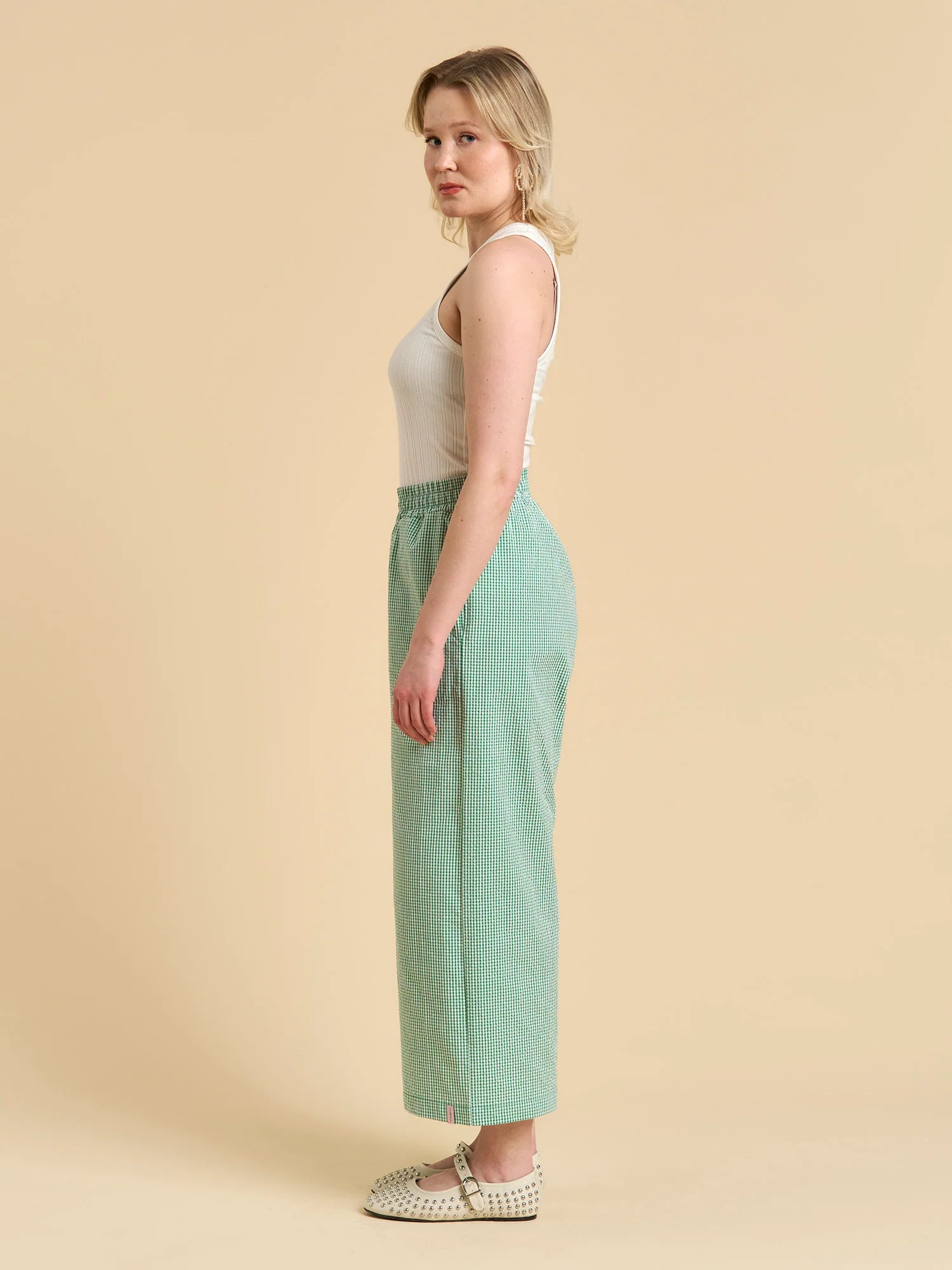 Guida Pants - Gingham Green