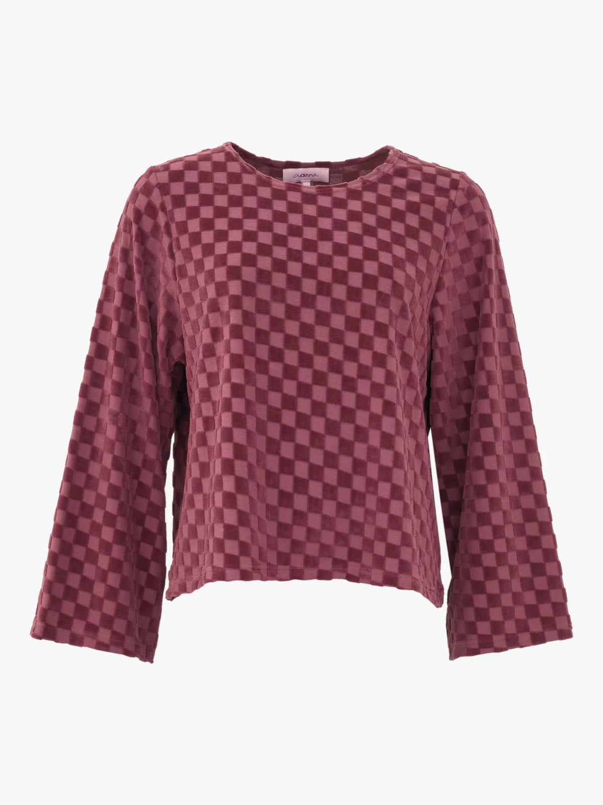 Joanna Shirt - Chess Velour Wine