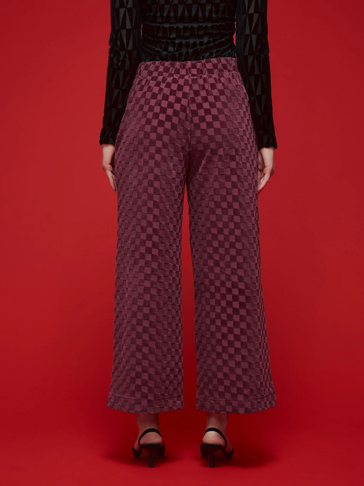 Vera Culottes - Chess Velour Wine