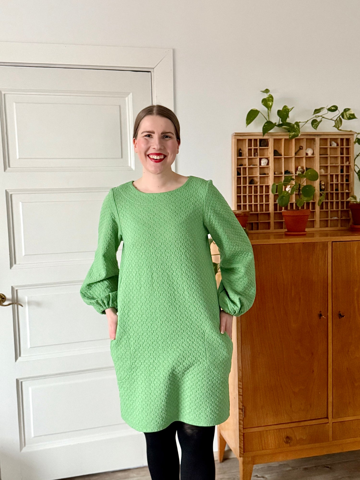 Aava Puuvillamekko - Pistaasi