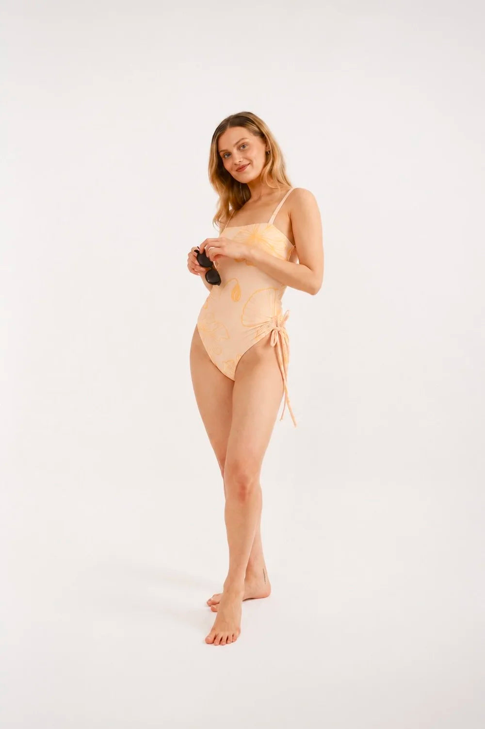 Reversible Floral Soft Yellow Swimsuit