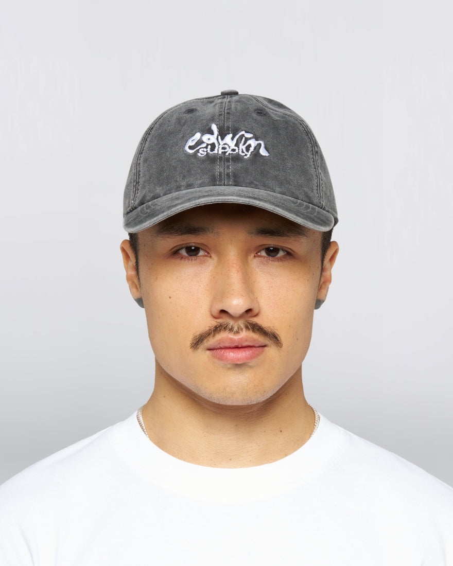 Soft Washed 6 Panel Cap - Black stone washed
