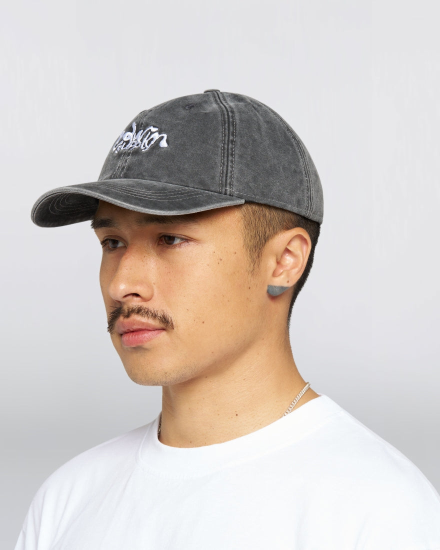Soft Washed 6 Panel Cap - Black stone washed
