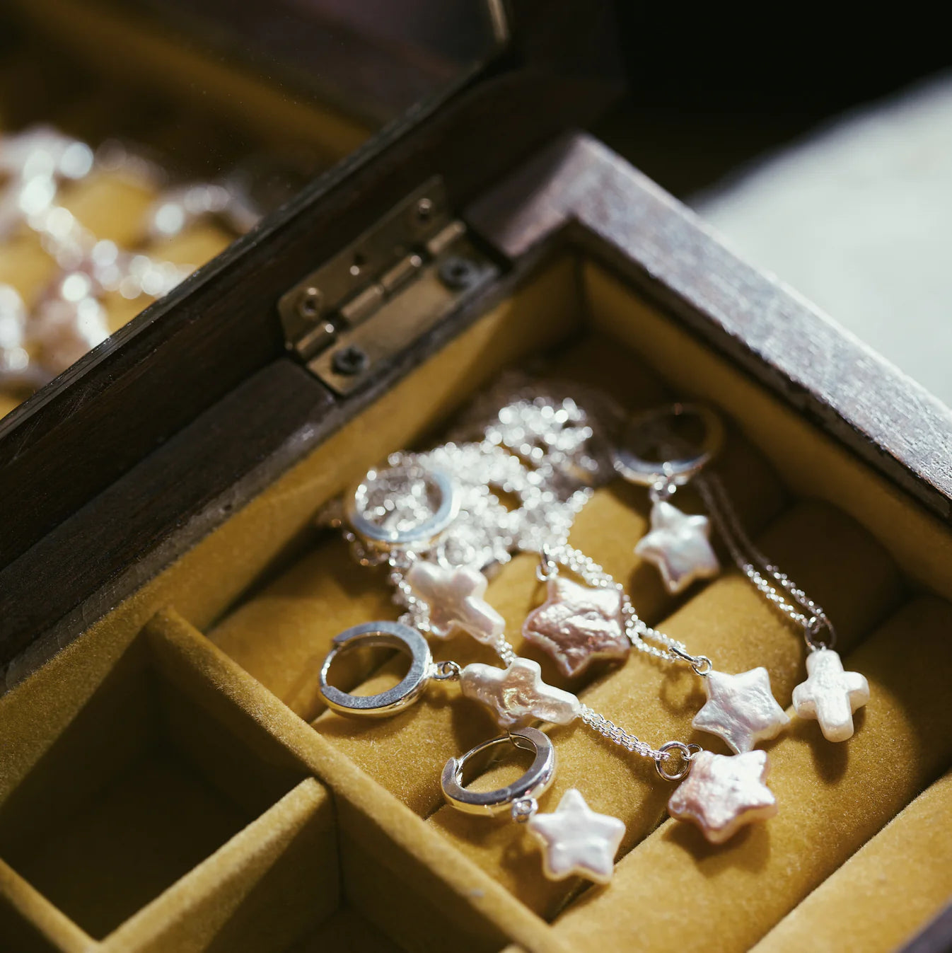 Pearl Star Earrings