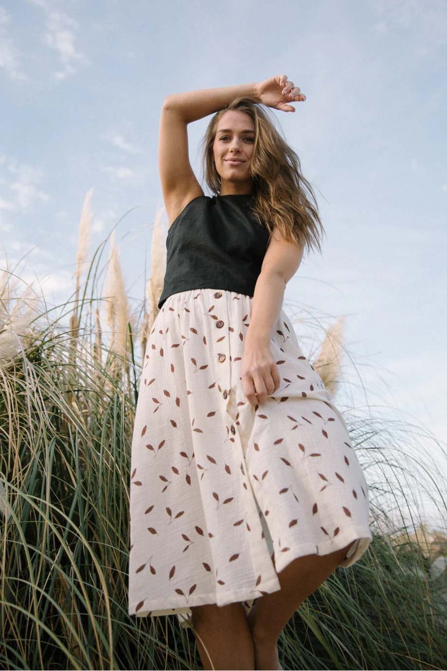 Button Skirt - Wind