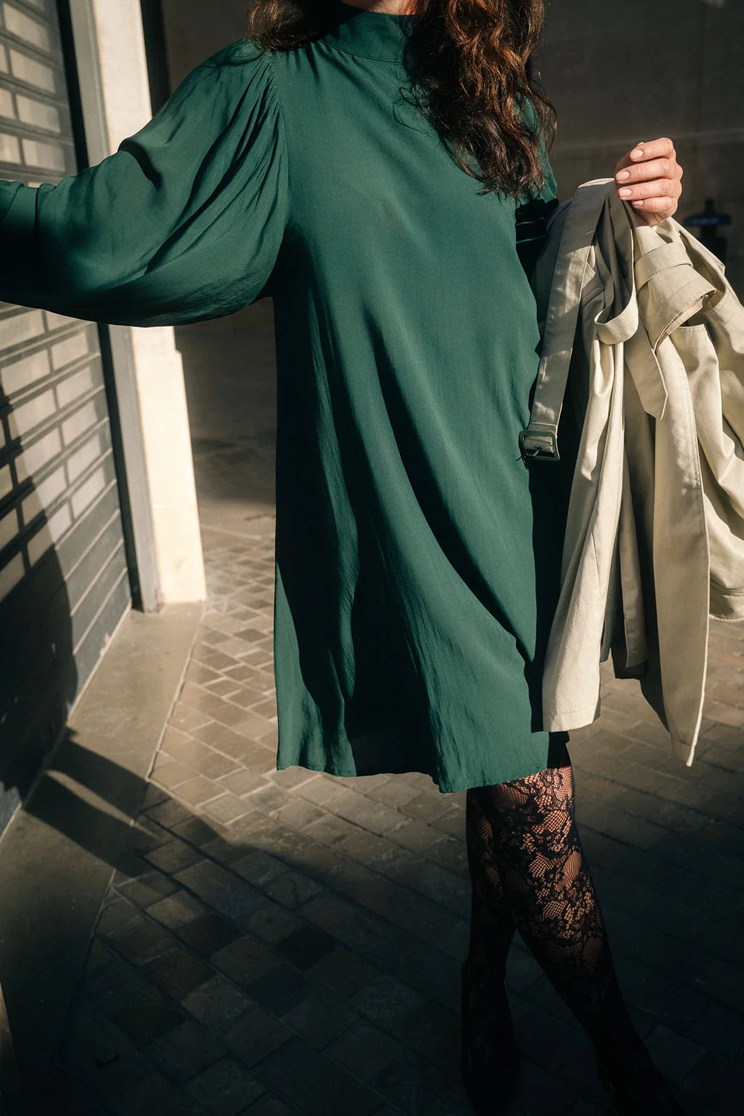 Puff Dress - Dark Green