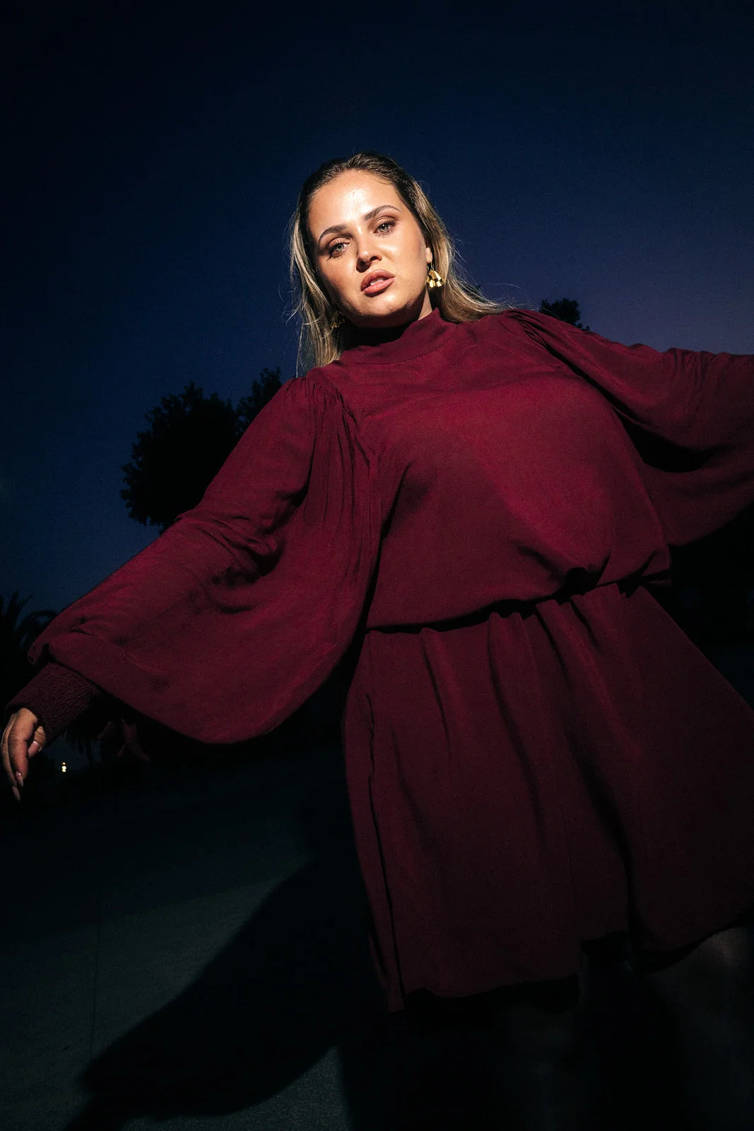 Puff Dress - Merlot