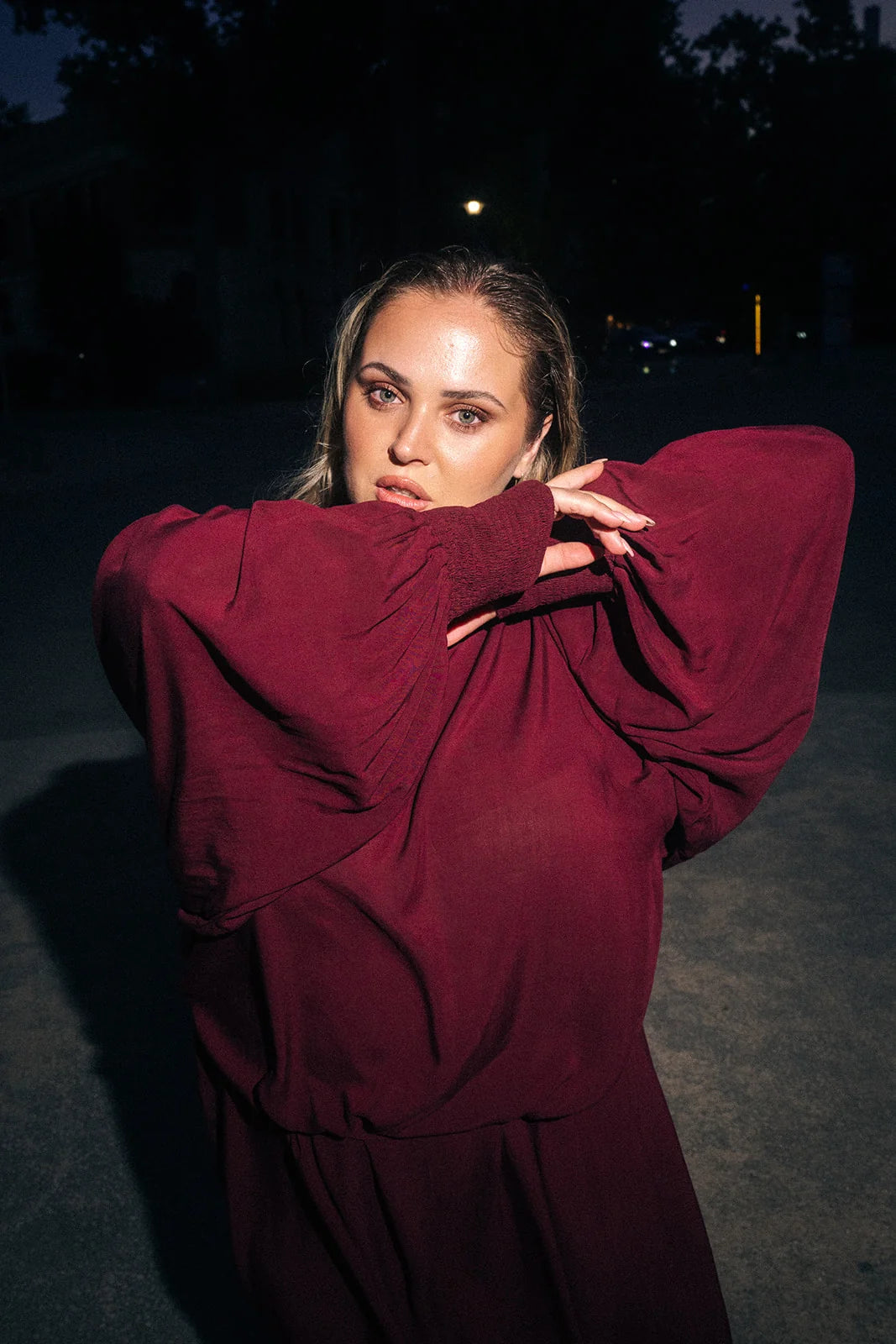 Puff Dress - Merlot