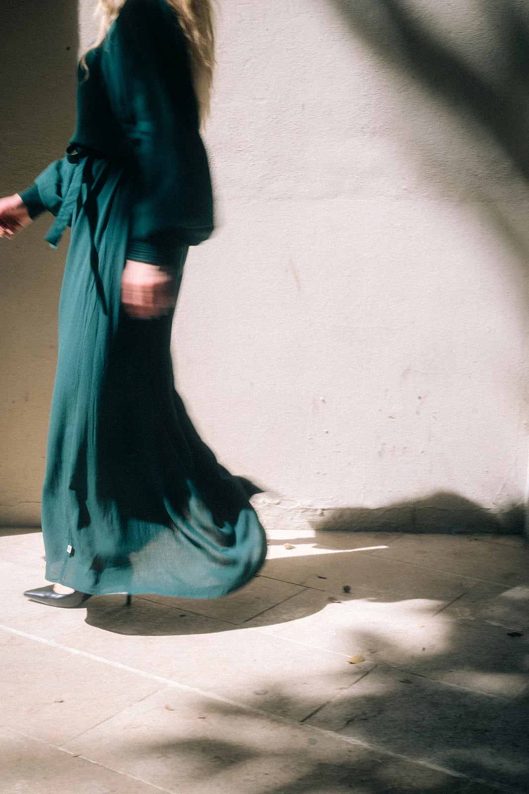 Puff Longline Dress - Dark Green