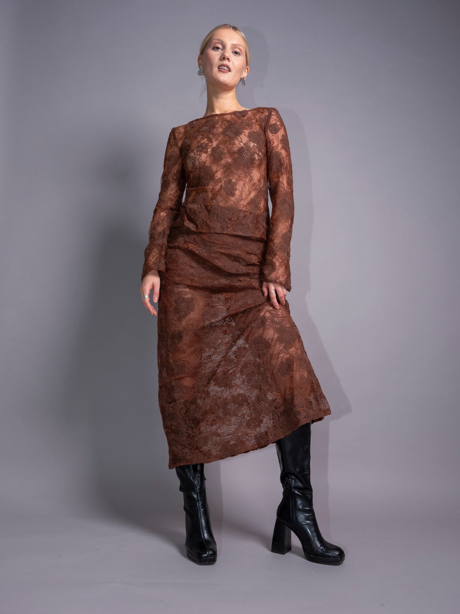 Brown Lace Skirt